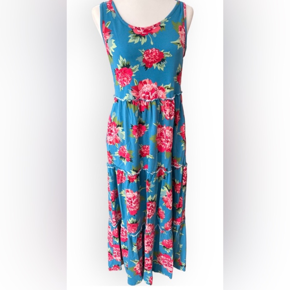 Matilda Jane No End Tiered Floral Sleeveless Maxi Dress Size M Boho Whimsical